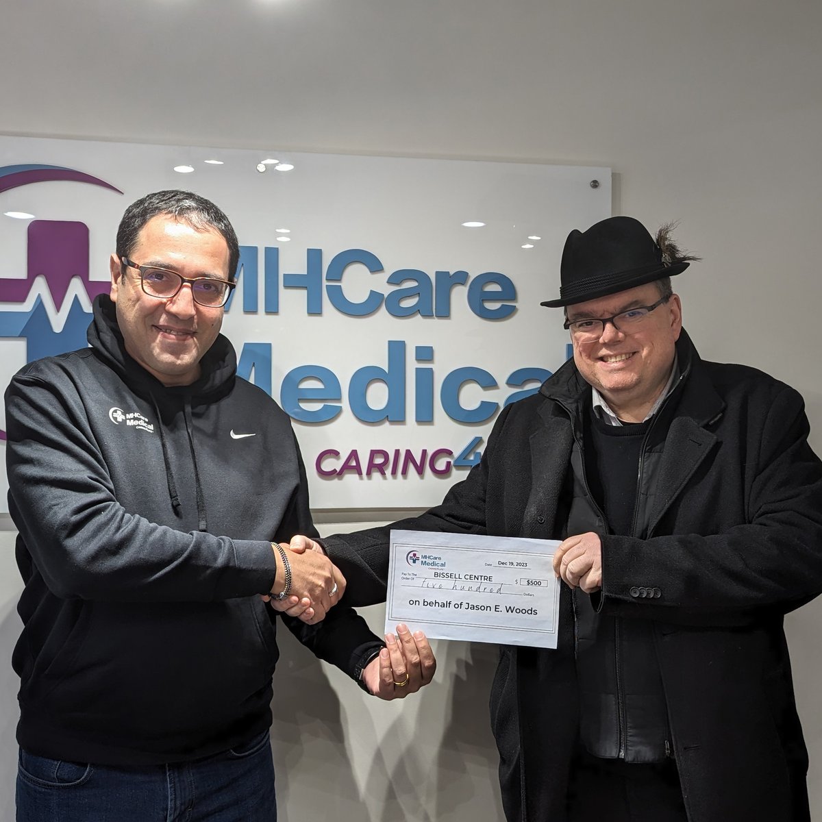 @Jason_E_Woods Congrats on winning our 'Give Back With MHCare” Holiday Giveaway Draw! Our next step will be delivering the $500 cheque to @BissellCentre chosen to receive our donation!
.
#caring4life #yeg #edmonton #mhcaremedical #holidaygiving #caringforcommunities