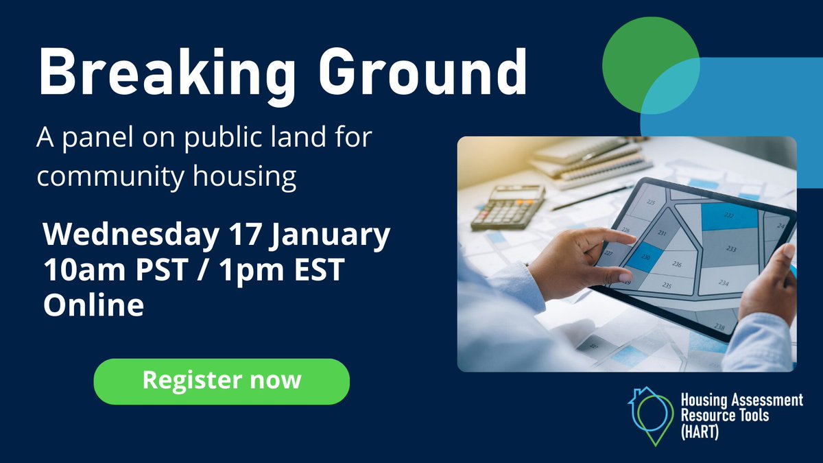 Government bodies across the country own thousands of acres of land, much of it vacant or underutilized🗺️How can we leverage that land for affordable housing? Join our panel of land use experts for our Breaking Ground webinar January 17. Register here: bit.ly/HARTland