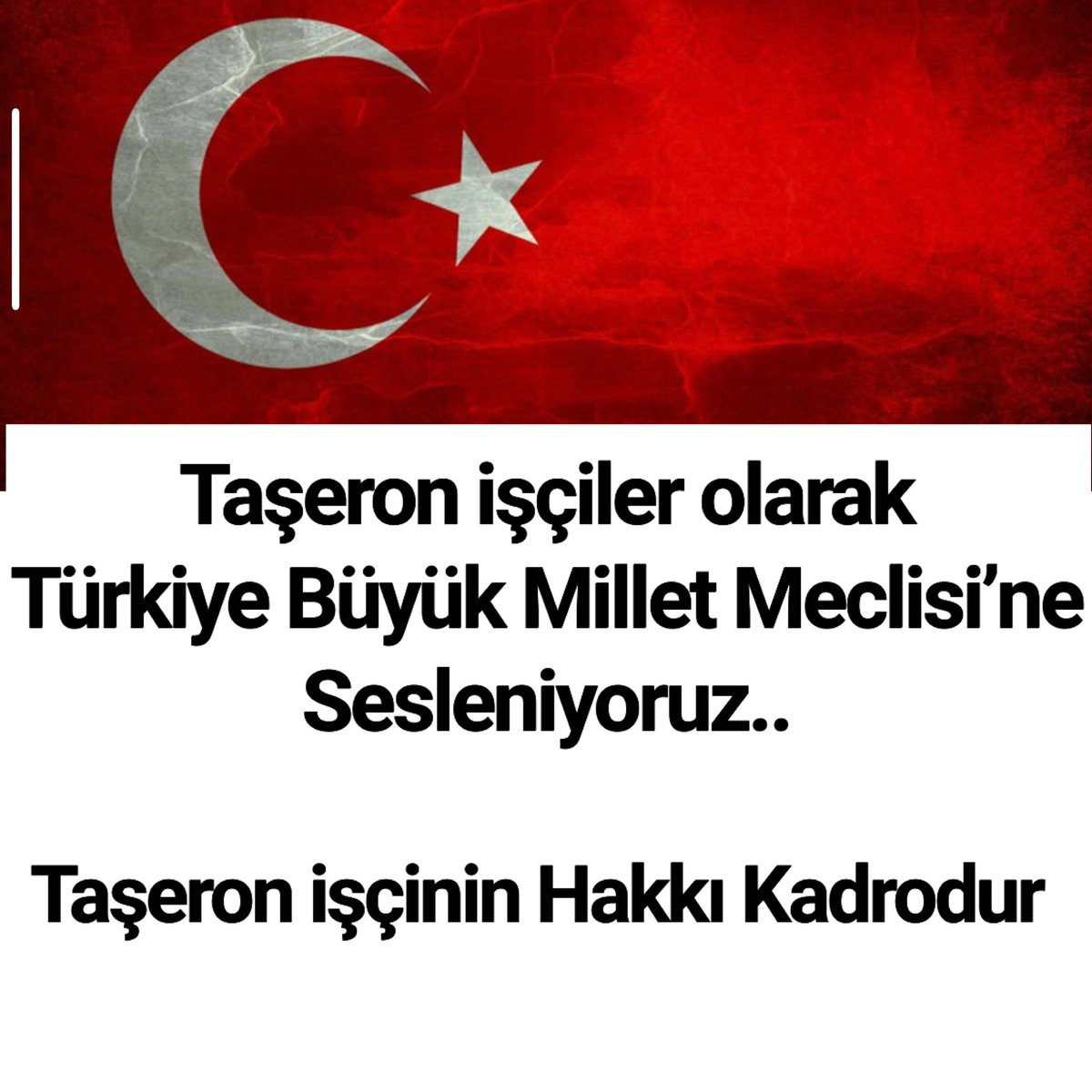 Taşeron işçi (@kadrosuz123) on Twitter photo İşçinin siyaseti olmaz.
İşçinin hakkı alın teri olur ..
Taşeron işçinin Hakkıda kadrodur ..
Meclise gider vekille konuşuruz.
Bu sorun Türkiye’de çözüleceği yer Türkiye Büyük Millet Meclisidir ..
Çözüme kavuşana kadar susmak yok.
<a href="/erkanakcay45/">Erkan Akçay</a> <a href="/akbasogluemin/">Av. M.Emin AKBAŞOĞLU 🇹🇷</a>
<a href="/isikhanvedat/">Prof. Dr. Vedat Işıkhan</a> İşçinin siyaseti olmaz.
İşçinin hakkı alın teri olur ..
Taşeron işçinin Hakkıda kadrodur ..
Meclise gider vekille konuşuruz.
Bu sorun Türkiye’de çözüleceği yer Türkiye Büyük Millet Meclisidir ..
Çözüme kavuşana kadar susmak yok.
<a href="/erkanakcay45/">Erkan Akçay</a> <a href="/akbasogluemin/">Av. M.Emin AKBAŞOĞLU 🇹🇷</a>
<a href="/isikhanvedat/">Prof. Dr. Vedat Işıkhan</a>