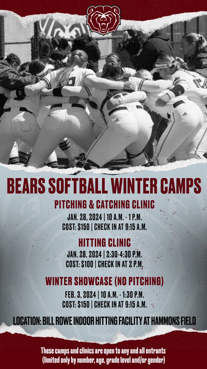 Still looking for the perfect holiday gift? 🎁 You're in luck! MSU Softball camps make for the perfect gift this holiday season! Check out our options at the link below. Register here: bearssoftball.totalcamps.com #MSUSoftball