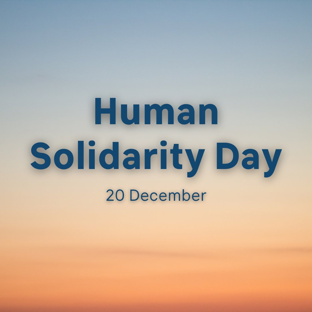 On Wednesday's #SolidarityDay and every day, let's celebrate our unity in diversity, and the role of human solidarity in building lives of dignity and peace. un.org/en/observances…