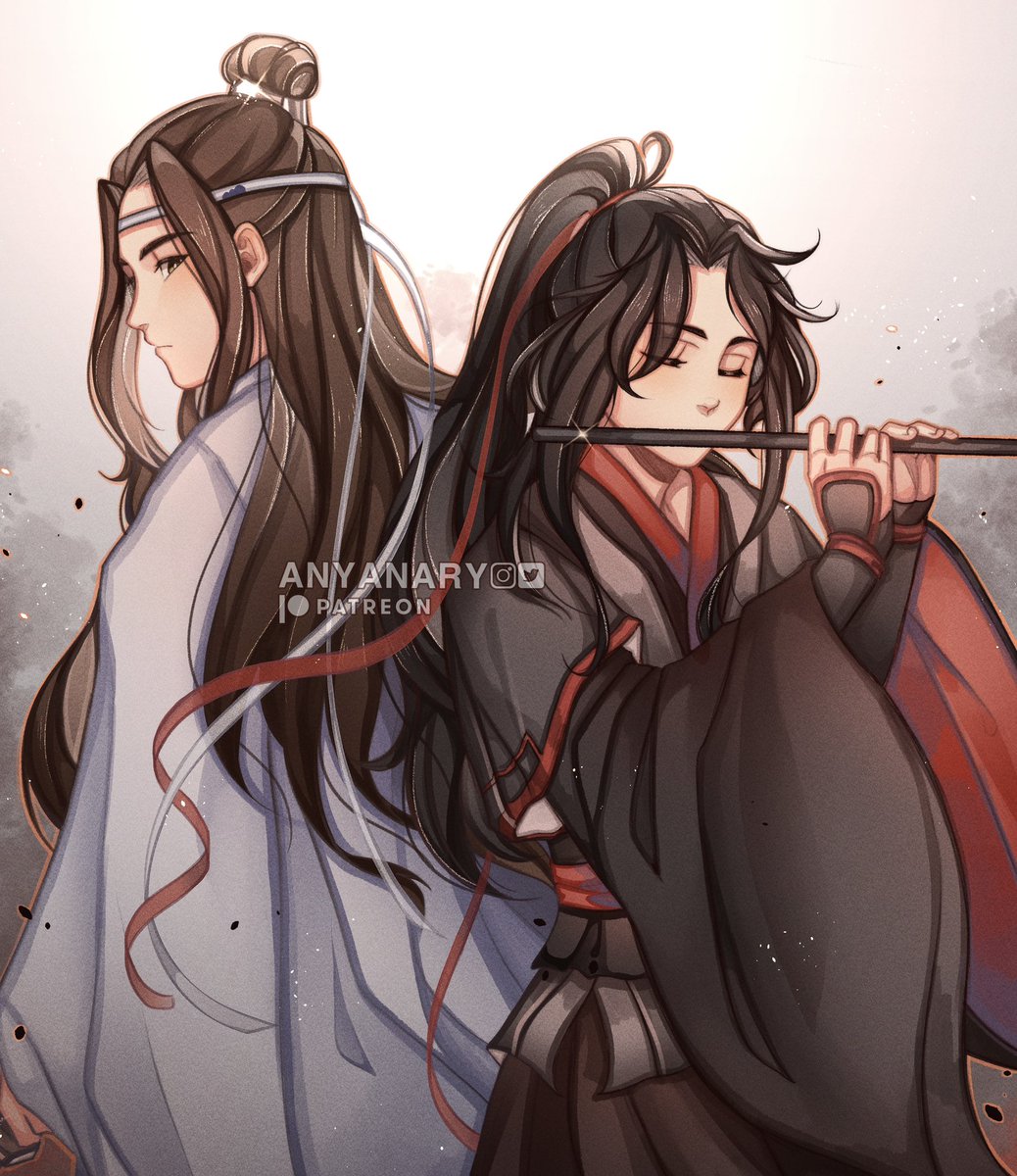 flute 2boys multiple boys instrument long hair closed eyes playing instrument  illustration images