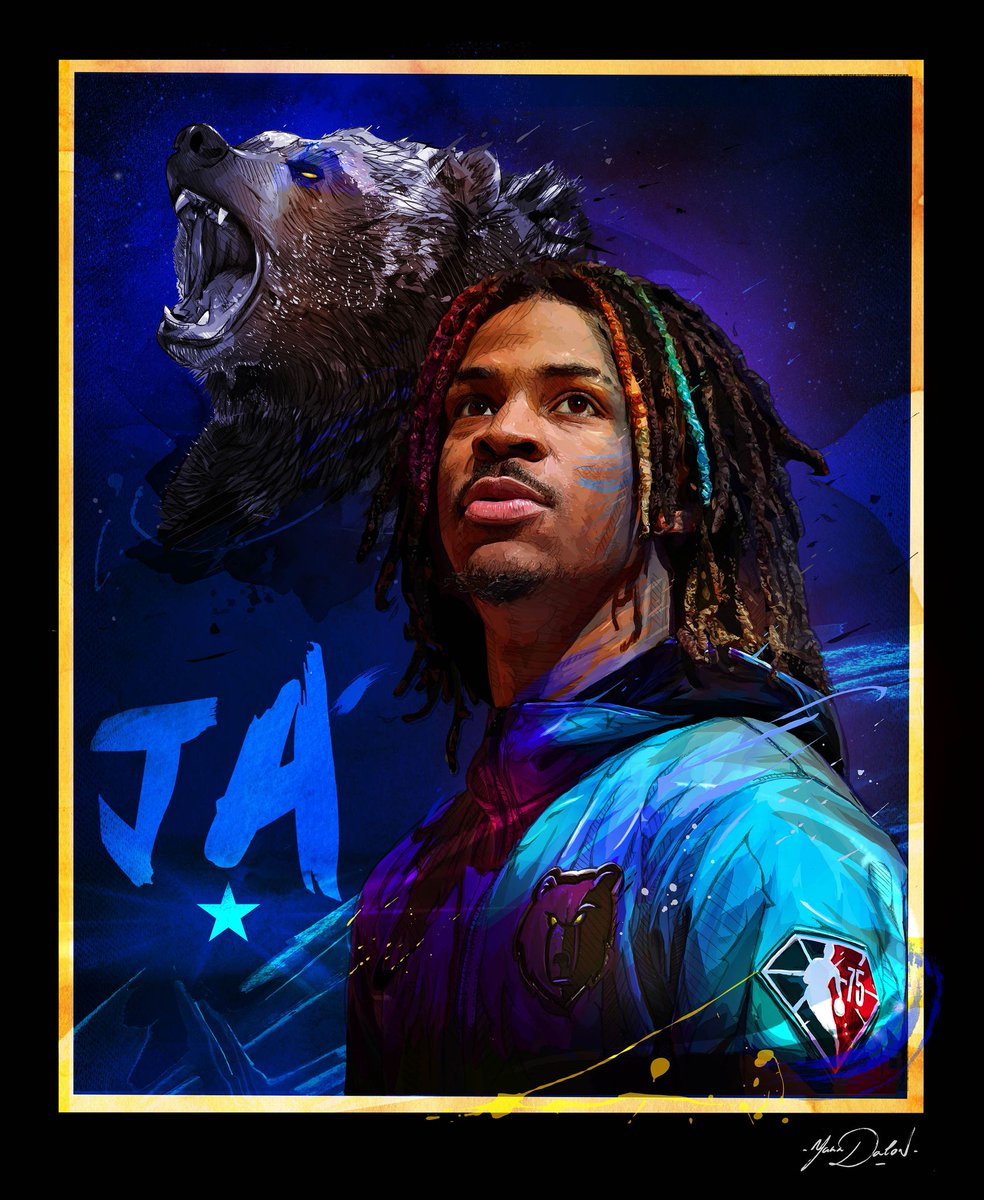 My painting of <a href="/JaMorant/">Ja Morant</a> 

#JaMorant <a href="/NBA/">NBA</a> <a href="/NBAFRANCE/">NBA France</a> <a href="/memgrizz/">Memphis Grizzlies</a> <a href="/GrizzliesFR/">Ours France</a> <a href="/beinsports_FR/">beIN SPORTS</a> <a href="/REVERSEMAGAZINE/">REVERSE</a>