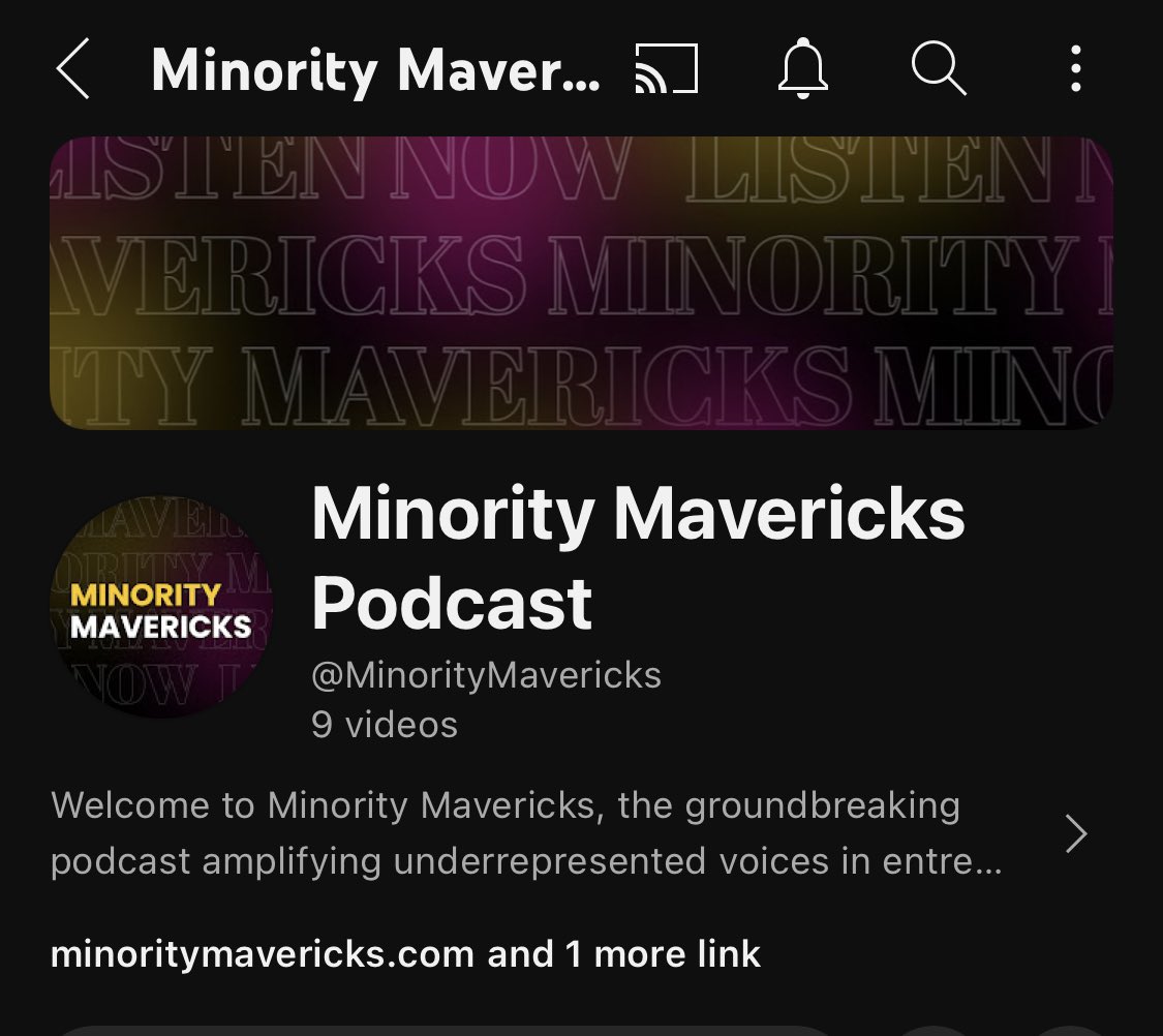 Minority Mavericks is now on <a href="/YouTube/">YouTube</a>!

Subscribe today! youtube.com/@MinorityMaver… 

#podcasters #podcasts #podcastandchill #Interviews #interview #minority #Diversify #Diversity #inclusion #Black #latinos #LATINA #bipoc #Hispanic #Startup #Entrepreneur #EntrepreneurLife #investing