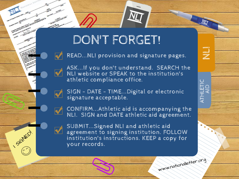 #NLI Reminders!