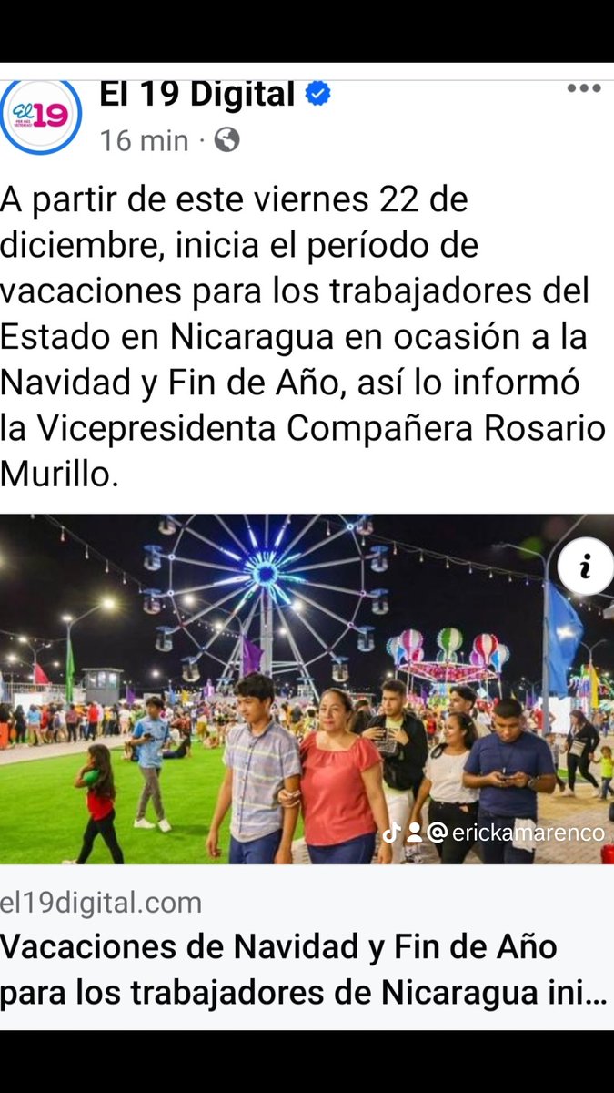 #NicaraguaPazyBuenaVoluntad  nos vamos a descansar en amor paz y unidad !!!
#19Diciembre