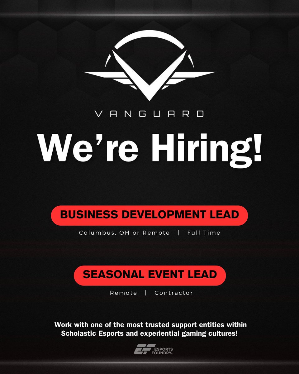 WE'RE HIRING! As part of @esports_foundry , we care deeply about our people. We take pride in everything that we do. We are trusted front line supports for many in this industry. If that sounds like you, apply below!⬇️ Esports-foundry.breezy.hr I look forward to meeting you.