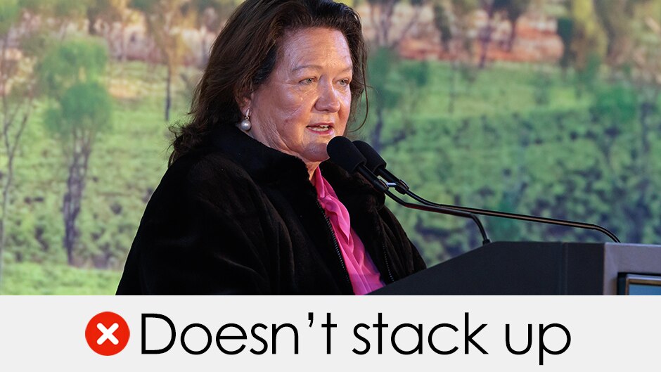 Australia's richest woman Gina Rinehart says federal taxation collected from mining more than covers the cost of the salaries of all of Australia's police, teachers and nurses.

But #RMITABCFactCheck found that claim doesn't stack up: ab.co/3v3fc7D #auspol #factcheck