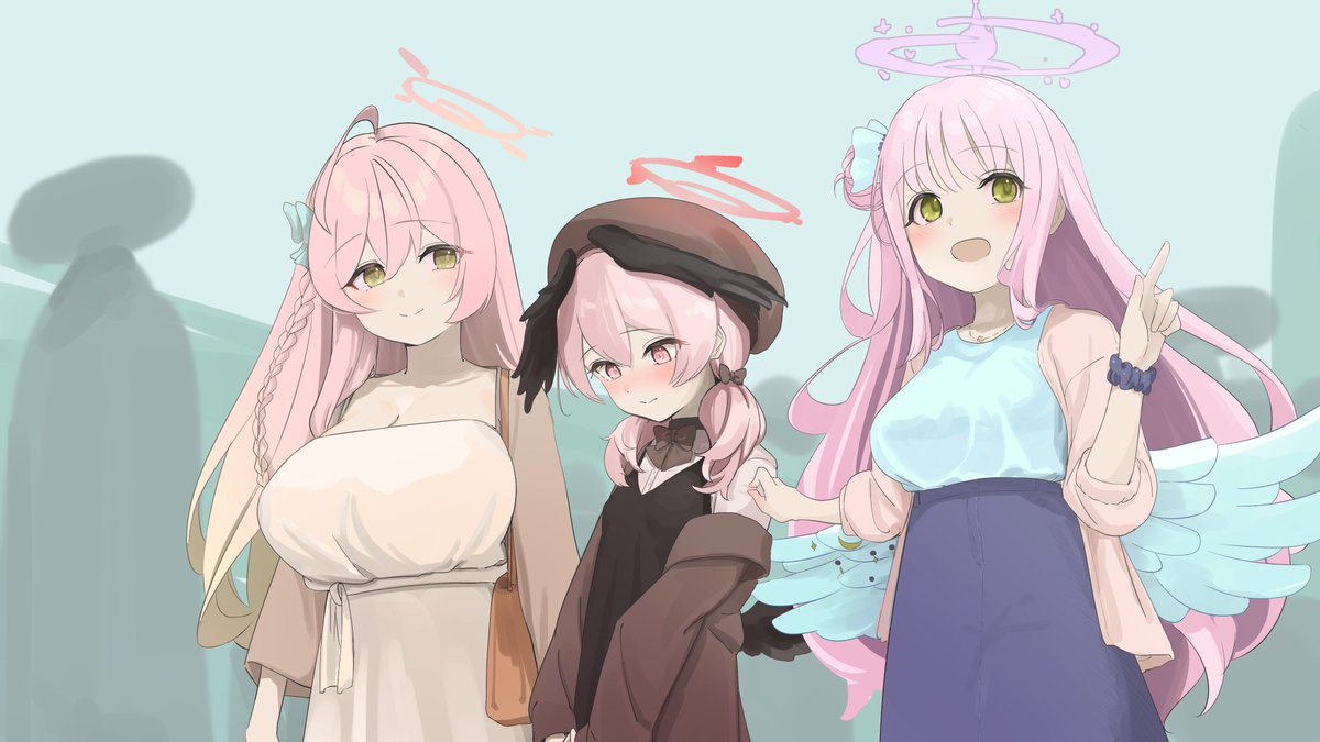 ブルアカ「ミカコハナコ #ブルアカ」|もも・ぽ・わ～むのイラスト