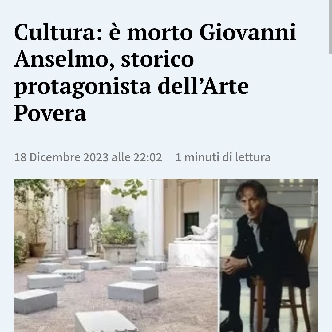 Un grande maestro che ci lascia! #artepovera #artecontemporanea