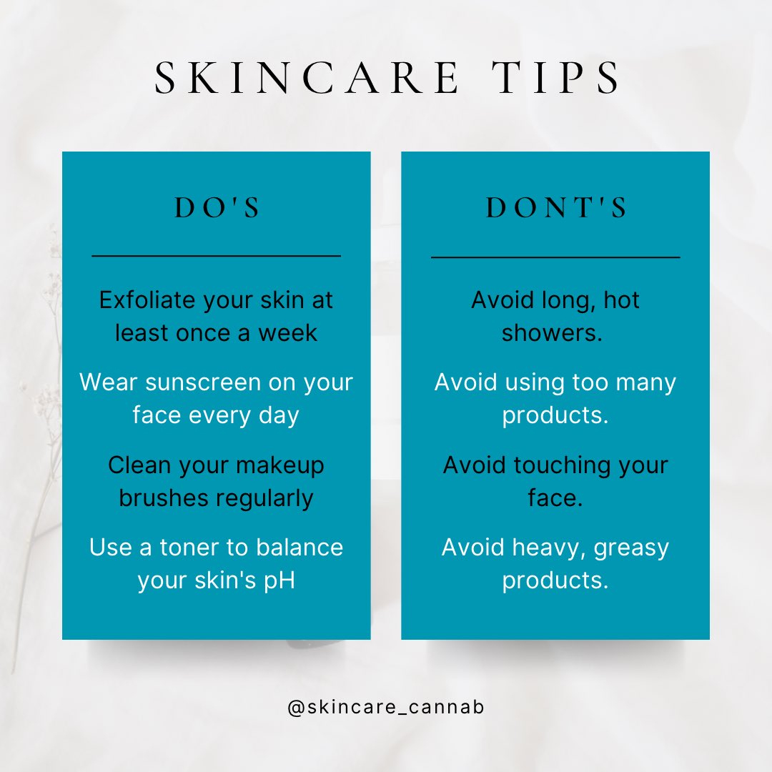 Some skincare tips to keep in mind! 🩵

#cbdskincare #plantbased #skincaregips #cannabspa #naturalskincare #skingoals