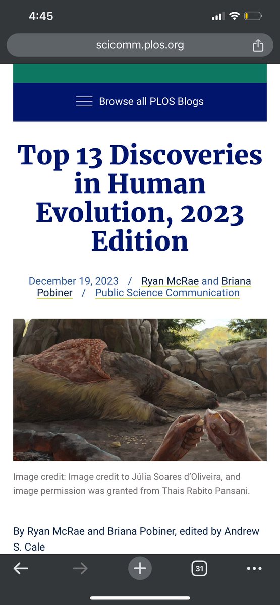Go check out my latest #scicomm piece with <a href="/BrianaPobiner/">Dr. Briana Pobiner + @brianapobiner.bluesky.social</a> on some of the top stories in #humanevolution of 2023! 

scicomm.plos.org/2023/12/19/top…