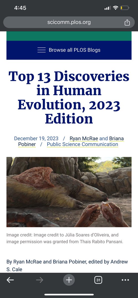 Go check out my latest #scicomm piece with @BrianaPobiner on some of the top stories in #humanevolution of 2023! 

scicomm.plos.org/2023/12/19/top…