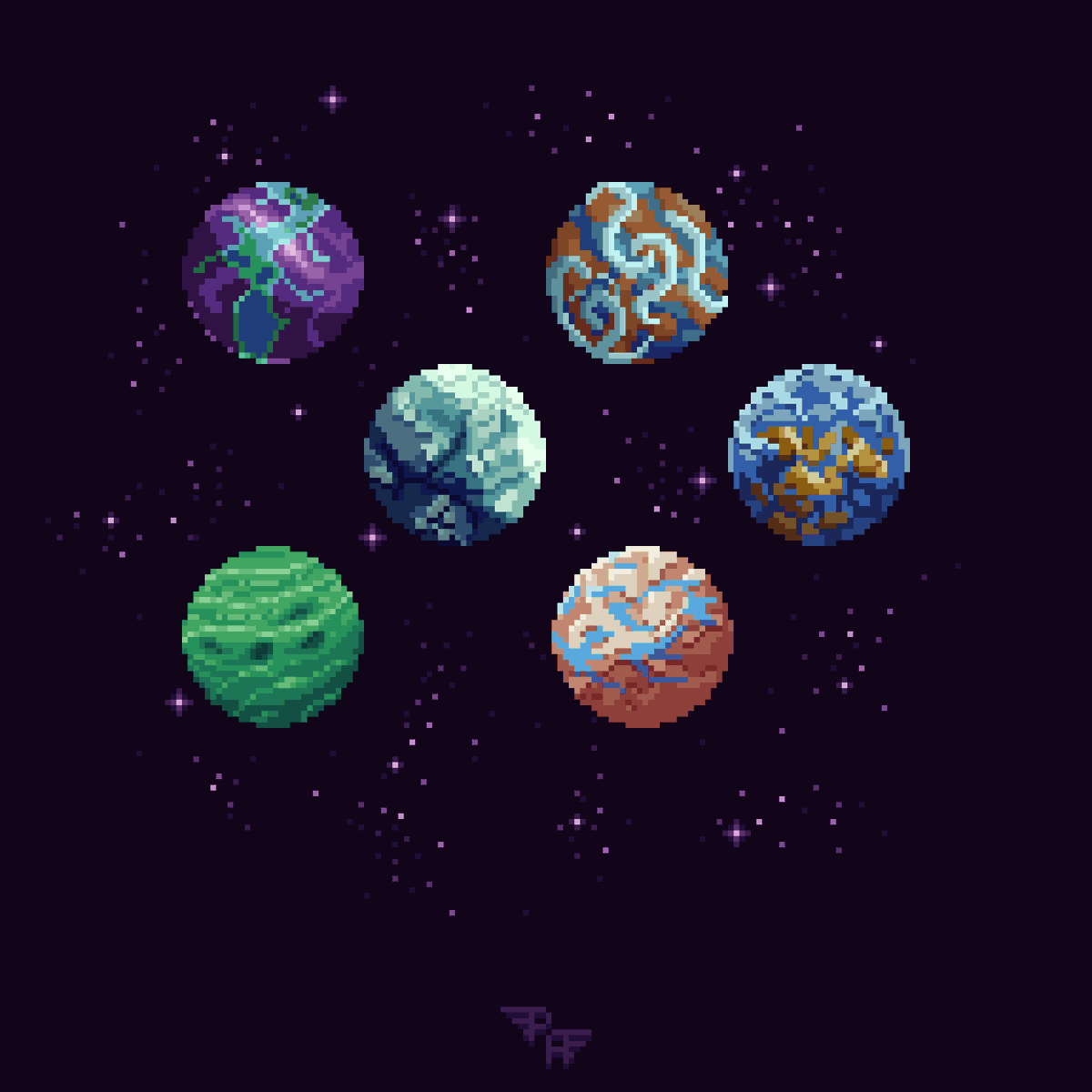 PixAngel43's tweet image. @Pixel_Dailies for a set of #BitSize planet
#pixelart #aseprite
