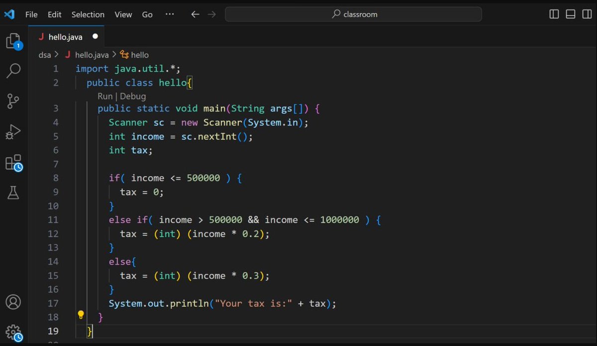 Appdevop's tweet image. Day 3 of #100DaysOfCode : java edition 🌟 today I started with conditional statement and solved 2 questions one was to find the largest of 3 numbers and the second is to find the even or odd number 📷End up by creating an income tax calculator
#DSA #Java #Coding #CodingJourney