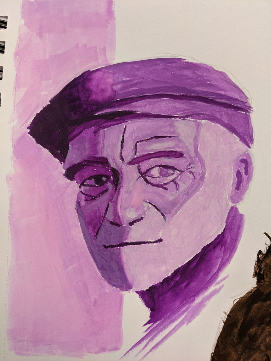 LucidFlowArt's tweet photo. Did some more gouache portraits today. This time monochromatic so I could focus purely on values and learning the medium.

#portraitpainting #gouache #gouachepainting #traditionalart #gouacheportrait #painting https://t.co/ncklbpBzAD