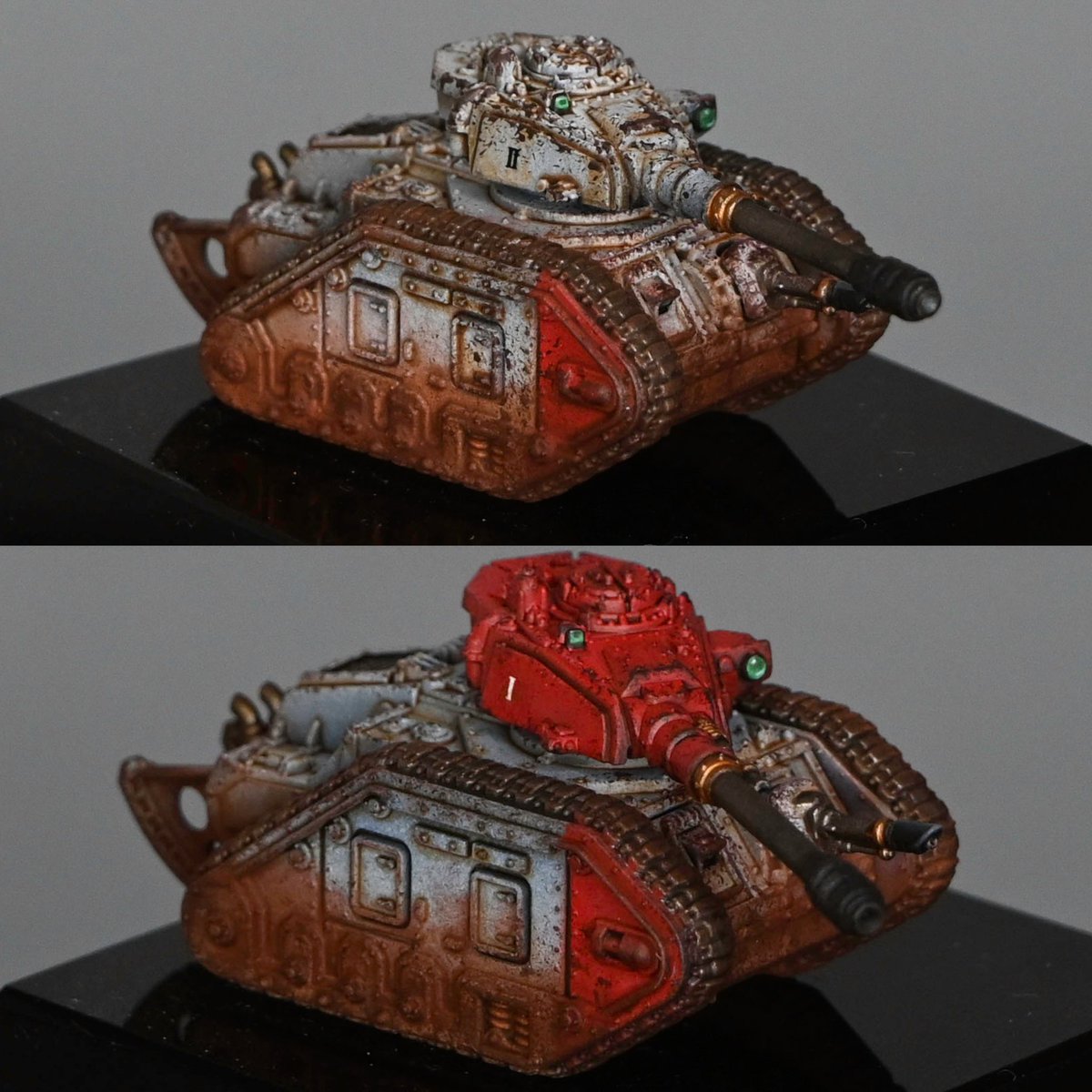 A couple of tiny Leman Russ Vanquishers. I just can't resist the Legions Imperialis tanks! These are for a YouTube video this weekend, I've tried to keep them quick and simple while retaining a bit of detail. #paintingwarhammer #WarhammerCommunity #legionsimperialis #AdWIP