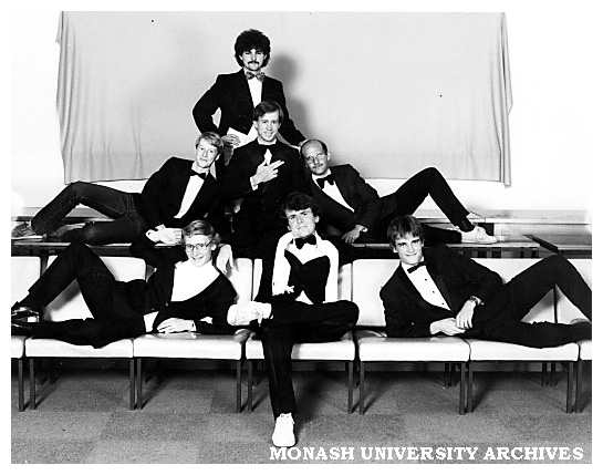 Here's your sign to get all dressed up these holidays, just like these Physics Honours students in 1985!