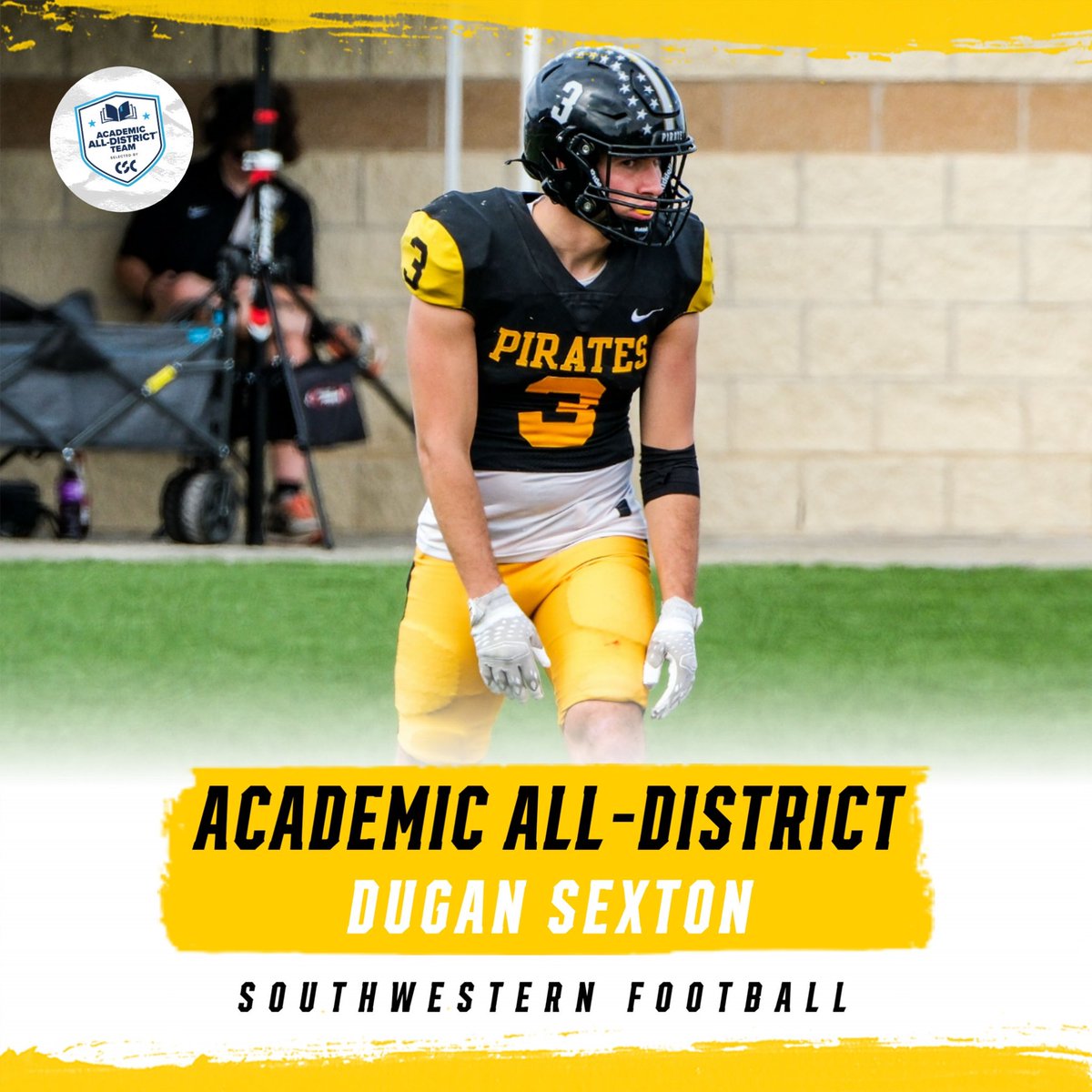 The CSC Academic All-District awards recognize players for their performance on the field and in the classroom! 📚 🏴‍☠️ Congratulations to the five Pirate Football players that earned Academic All District honors 🏈