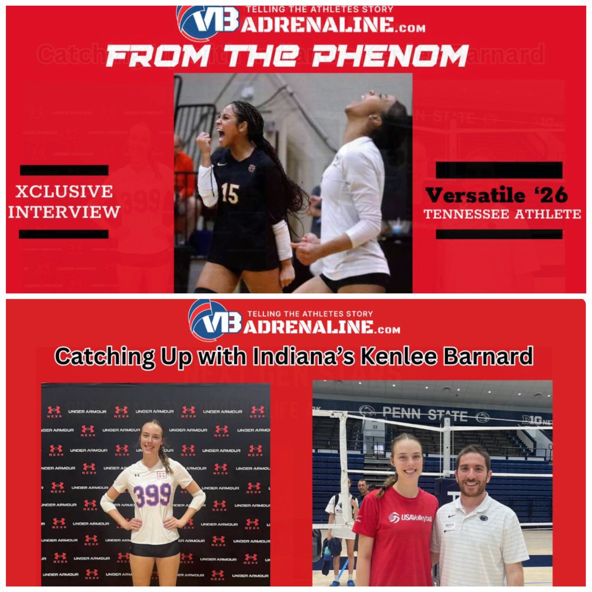 Saige Williams and @KenleeBarnard come from different parts of the US and have different approaches, but they both stood out @AVCAPhenom this weekend in Tampa. 👀👂🏼their interviews on the feature page up now VBadrenaline.com