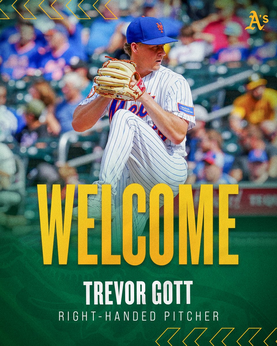 Welcome to the Green and Gold, Trevor! We have agreed to terms with RHP Trevor Gott on a one-year contract for the 2024 season.