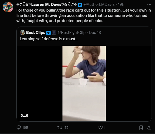 From the privilege and racism that brought you Cait Corrain, white authors present Lauren M. Davis.

Davis has accused Marve Anson of plagarising her 'girl who controls the sun' story. Davis is targeting Marve's Nigerian heritage and posting exerpts from her novel as 'proof'.