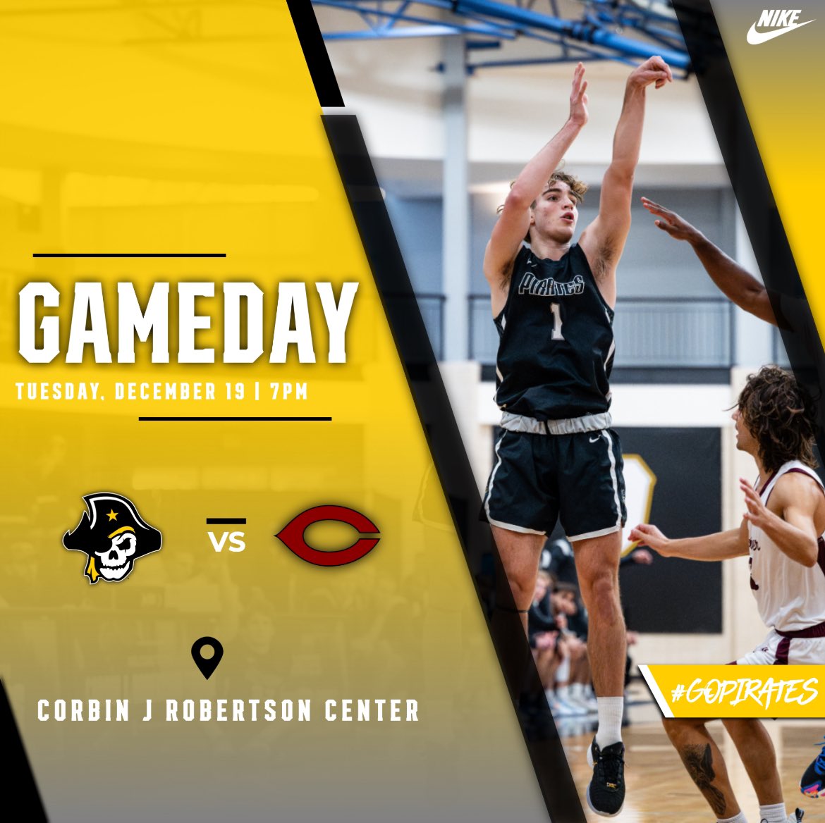 GAMEDAY!! Last home game before Christmas break as we take on the University of Chicago at 7pm #GoPirates🏴‍☠️🏴‍☠️