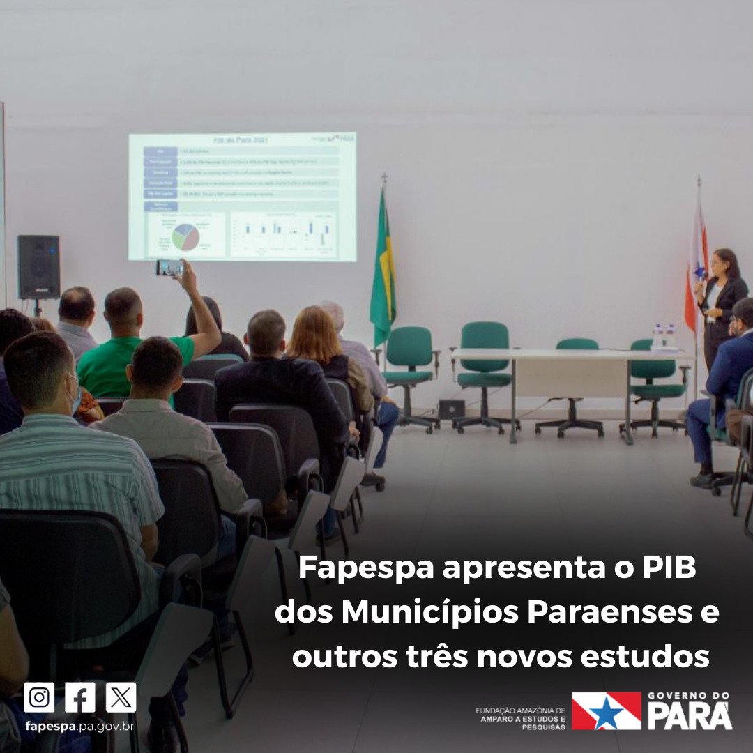 A Fapespa lançou o PIB dos Municípios Paraenses, Pará no Contexto Nacional 2023, Pará em Números 2023 e o Barômetro da Sustentabilidade 2023 – Região de Integração Guajará.

Esses e outros diversos produtos das diretorias de estudos da Fapespa estão em fapespa.pa.gov.br
