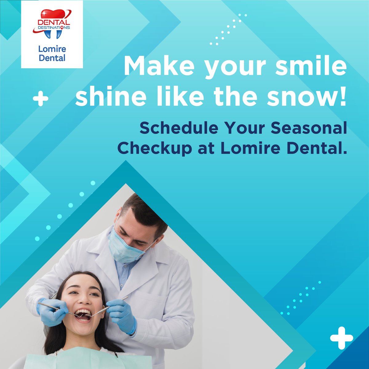 Make your smile shine like the snow! ❄️ Schedule Your Seasonal Checkup at Lomire Dental for a winter-ready, radiant smile. 😁 #SnowySmiles #SeasonalCheckup