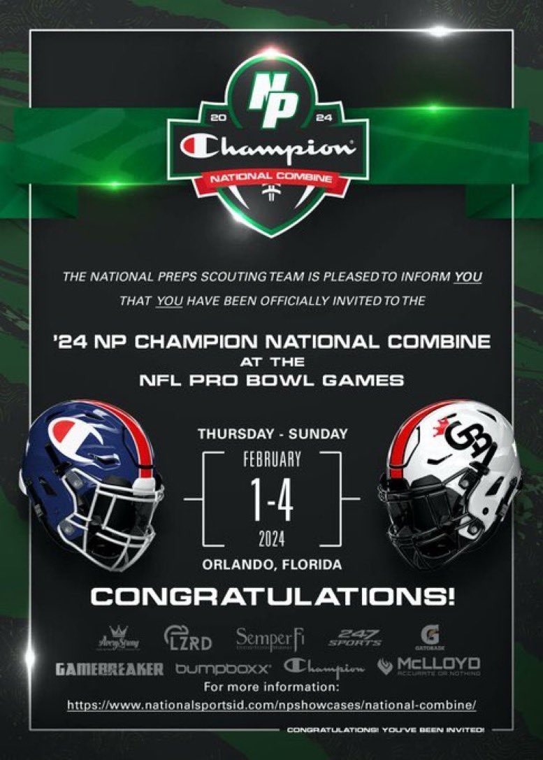 @NPShowcases Thank you so much for the invite can’t wait to show off my talent 💯@BozemanFootball @larryblustein @TheCribSouthFLA