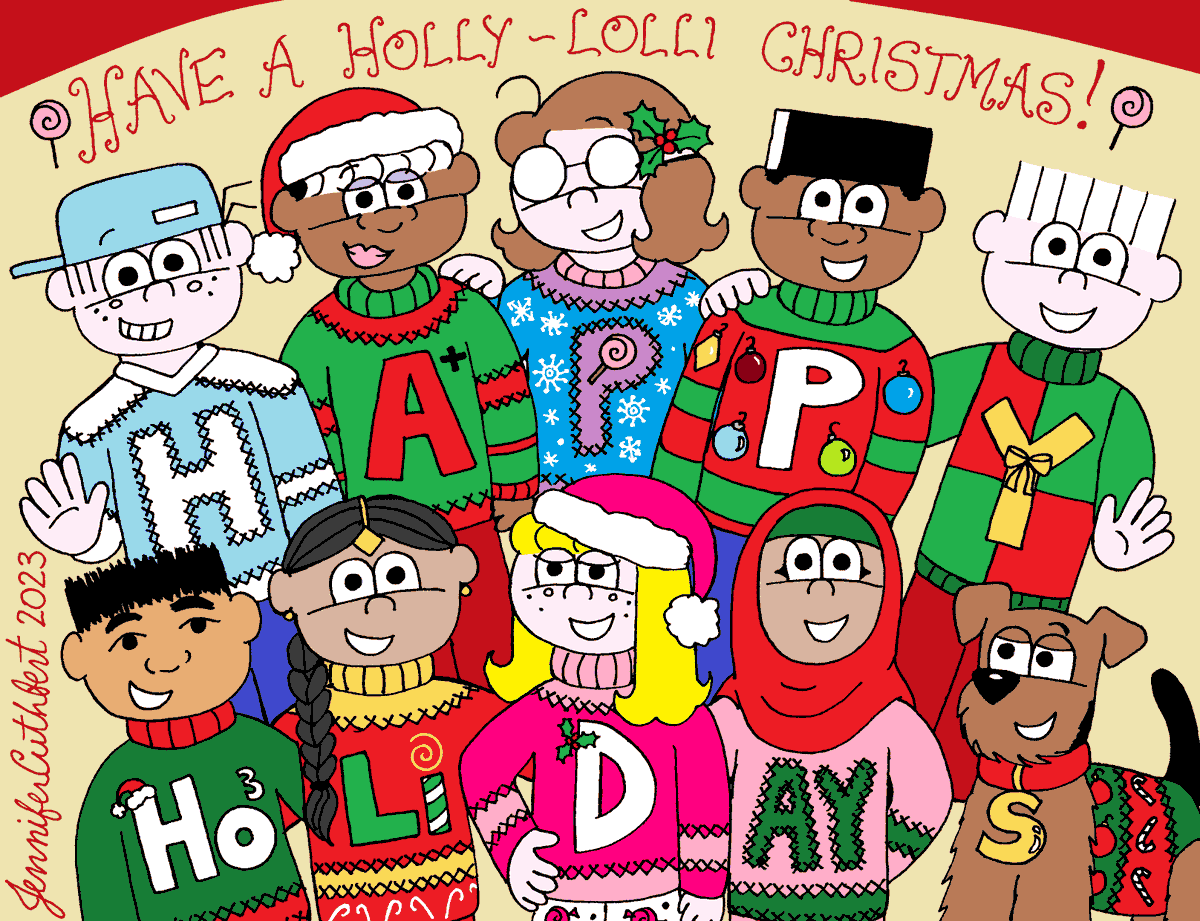 Wishing you a Holly-Lolli Christmas and Happy Holidays from Adventures of Lollipop Comics! 🎄🍭
