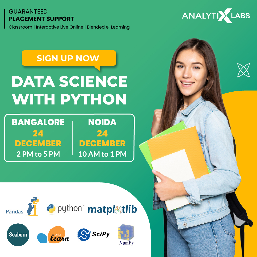 AnalytixLabs's tweet image. New beginnings, New Skills! 🌐 Our next Data Science with Python batch is just around the corner.
Secure your spot today!
#AnalytixLabs #DataScience #PythonAnalytics #DataAnalysis #PythonCoding #DataVisualization #PythonProgramming #BigDataPython #PythonDataMining