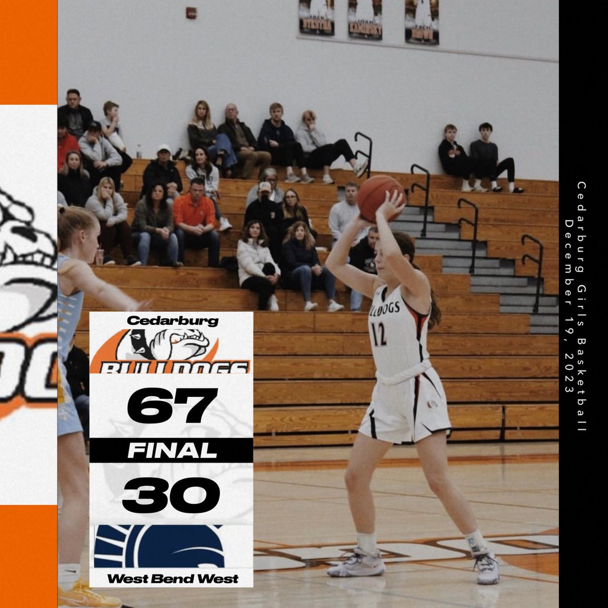 Bulldogs cruised to a SPARTAN SWEEP! 

Mary Stroebel - 20p, 7r, 3a, 3s
Maddy Miller - 11p, 3r, 3s, 2a
Maddy Winter - 10p, 7r

#wisgb 
<a href="/chsADjhannam/">Jon Hannam</a>