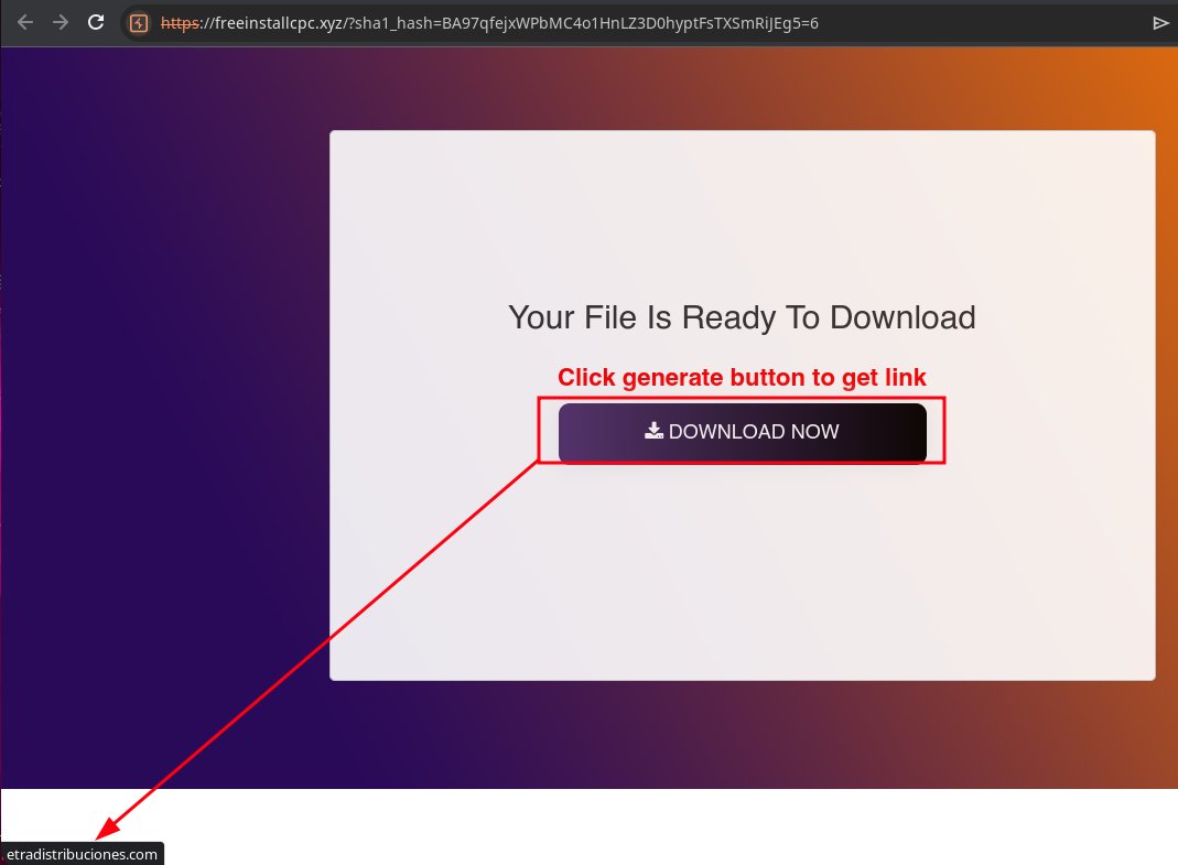 V3n0mStrike's tweet image. 🤖New #Cryptbot activity detected.
Of course, the campaign is delivered through pirate sites with &quot;cracked&quot; software.

🔍Investigated website: mycrackfree.]com (with cloudflare protection)
↩️Redirects: freeinstallcpc.]xyz @namecheap -&amp;gt; etradistribuciones.]com -&amp;gt; href.]li -&amp;gt;…