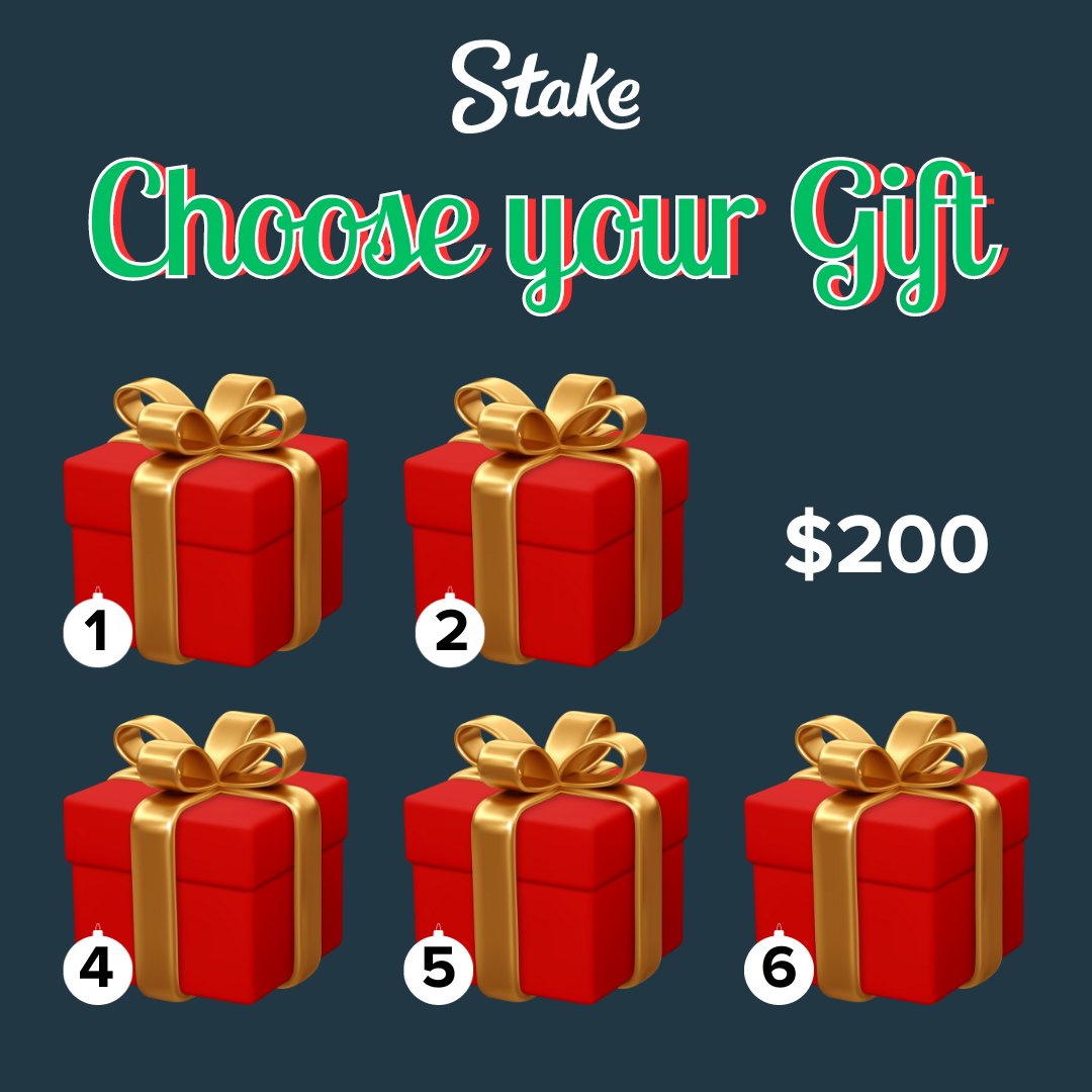Choose Your Gift 🎁

One person who gets a 1,000x win on Xmas Drop with a 20c min bet will get to choose one of these gifts revealing a prize between $50 &amp; $500 👀

Bets accepted from the time of this tweet⏱️

Must screenshot and comment the win with bet ID to be eligible and