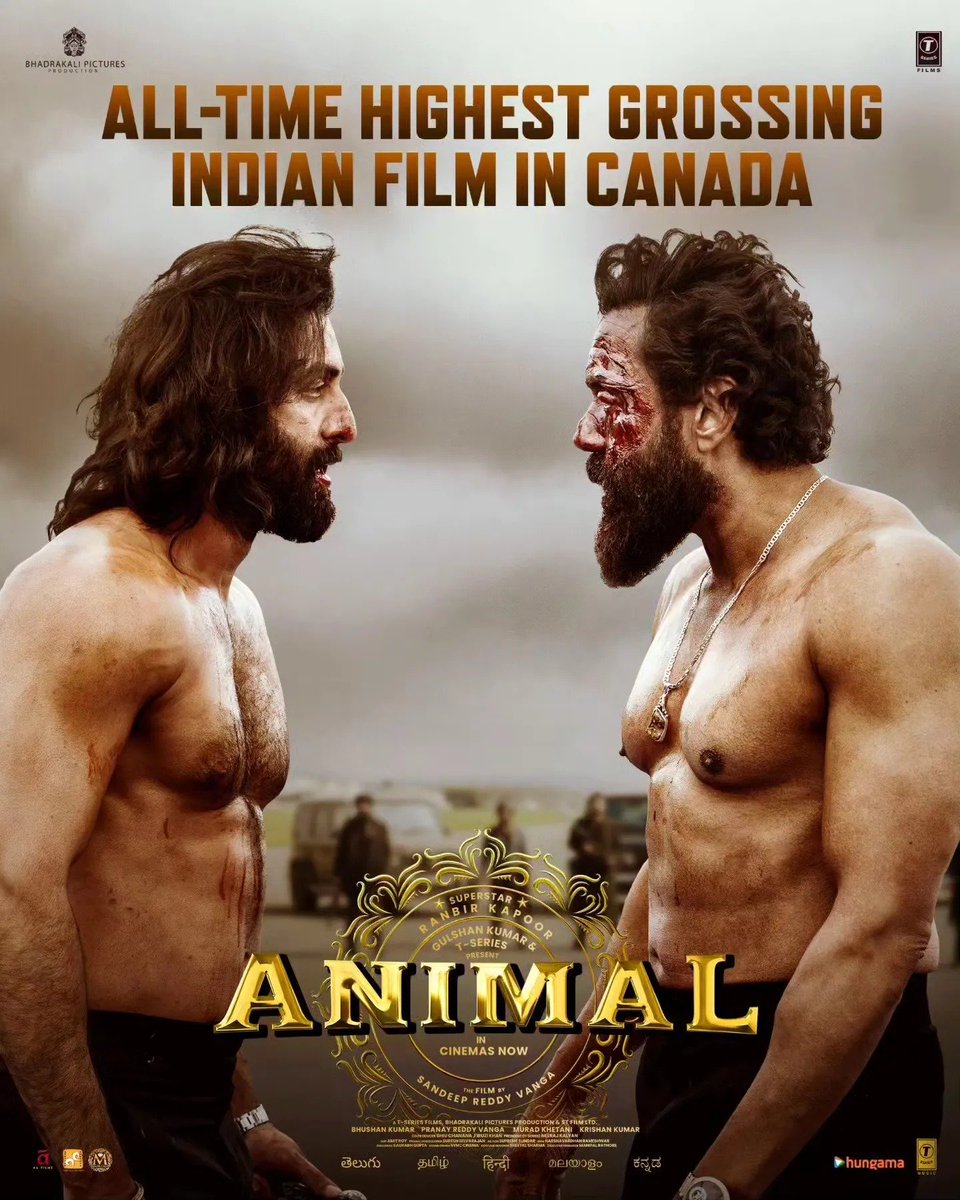 #AnimalMovie  becomes the All time highest grossing Indian film in #Australia and #Canada🪓🔥 
#animalmoviereview #AnimalPark #AnimalBoxOffice #AnimalPark #AnimalTheFilm