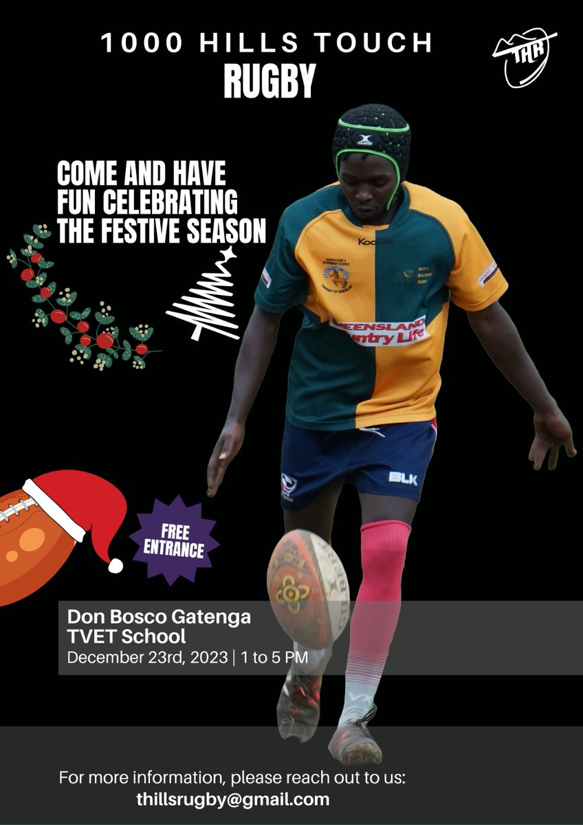 🏉✨ Dive into the festive spirit at #1000HillsTouchRugby2023! 🌟 Join us for a day of stylish rugby action and holiday joy. 

#1000HillsTouchRugby2023 #bikore #dukinerugby #RwandaRugby #ImbaragaMubumwe #Kigali #RwOT #RugbyFun #Rwanda