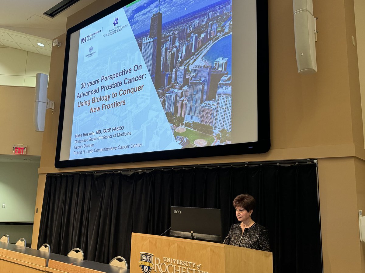 Ruth O'Regan (@oreganruth) on Twitter photo Great to have Dr Maha Hussain aka the Queen of Prostate Cancer give <a href="/URMC_DeptMed/">URMC Department of Medicine</a> grand rounds on all the huge advances in treating metastatic prostate cancer. Median survival as long as 70 months!! <a href="/LurieCancer/">Lurie Cancer Center</a> Great to have Dr Maha Hussain aka the Queen of Prostate Cancer give <a href="/URMC_DeptMed/">URMC Department of Medicine</a> grand rounds on all the huge advances in treating metastatic prostate cancer. Median survival as long as 70 months!! <a href="/LurieCancer/">Lurie Cancer Center</a>