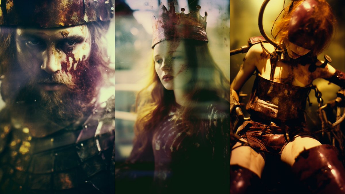Daivaida's tweet image. Consequence: series #3
Return of the king
Flight of the queen
Demise of the jester 
#history #aiStory #midjourney #story #kings #queens #fools #medieval