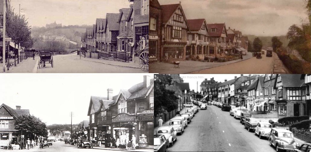 Just sorting a few local history pictures . The changing faces of Station Road East Oxted