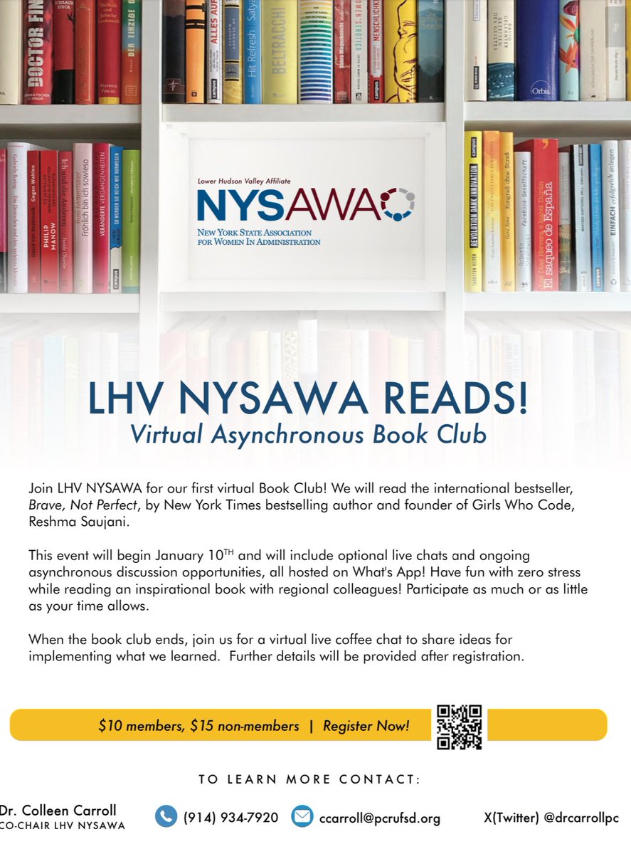 LHV_NYSAWA's tweet image. Join our LHV Reads! Virtual, asynchronous book club! Read Brave, Not Perfect by Reshma Saujani with women leaders across the region and discuss in a no-stress, no timeline format! Want to know more? Click here: mylearningplan.com/WebReg/Activit… @gaileduffy @LynnAllenEdD @DrcarrollPC