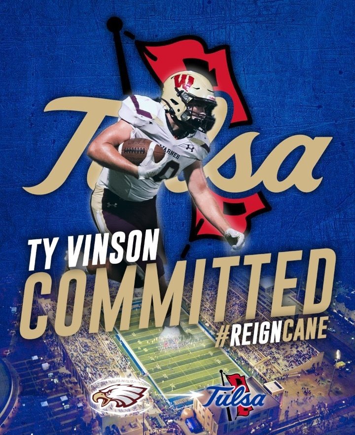 Congratulates to a great guy and his extraordinary accomplishment.  Ty is the hardest worker in the room and I mean that with all respect attached to it. Talented young man, better person.  Been a privilege and an honor to coach you! Leggo <a href="/TulsaFootball/">Tulsa Football</a> 🌀#ReignCane <a href="/TyVinson47/">Ty Vinson</a>