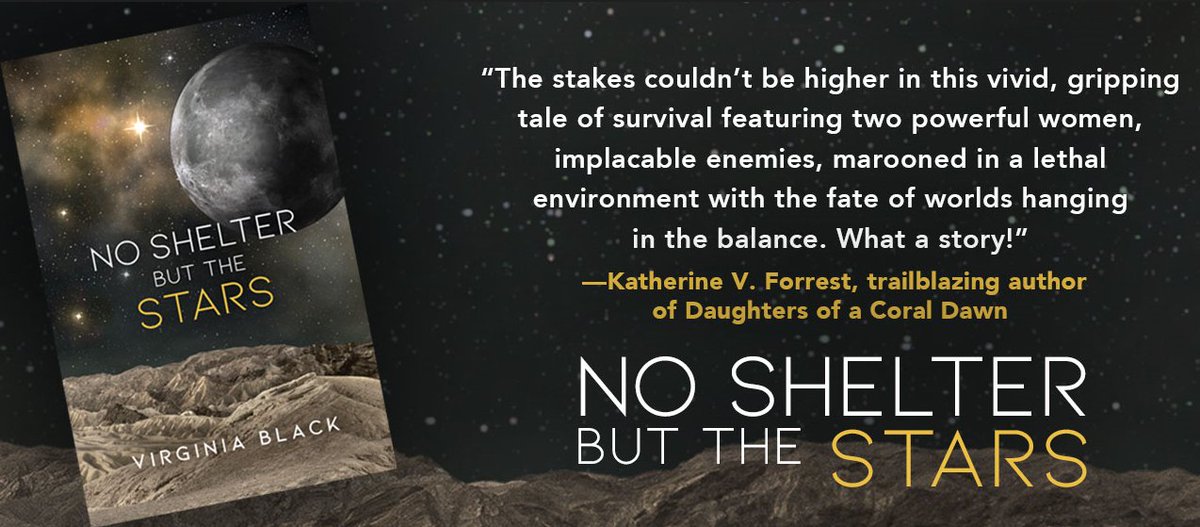 NO SHELTER BUT THE STARS (Jan 23, 2024)
Available for pre-order at Bywater Books:
bywaterbooks.com/product/no-she…

#Sapphic #SapphicFiction #lesfic #enemiestolovers #scifiromance