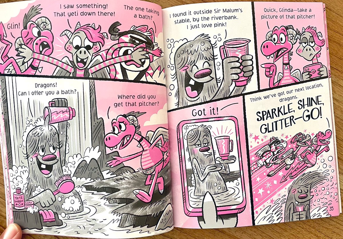 💖Happy book birthday to “The Sparkle Dragons - One Horn to Rule Them All”  by <a href="/emmacberne/">Emma Carlson Berne</a>, the 2nd adventure for the mystery solving dragons &amp; their pal Robert the troll! I poured a TON of 💖 into every panel of this 140 pg. adventure. Hope you enjoy! <a href="/harperkids/">Mrs. Harper's Class</a> #sparkledragons