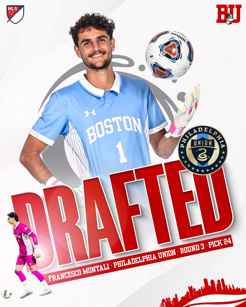 BU Men's Soccer (@terriermsoc) on Twitter photo After securing 19 shutouts in 47 starts, two-time <a href="/PatriotLeague/">Patriot League</a> Goalkeeper of the Year Francesco Montali is headed to the <a href="/PhilaUnion/">Philadelphia Union</a>‼️
Montali is our first <a href="/MLS/">Major League Soccer</a> Super Draft selection since <a href="/dbadji14/">Dominique Badji</a> was picked up nine years ago.
#ProudToBU 🐾🙌⚽️🎉 After securing 19 shutouts in 47 starts, two-time <a href="/PatriotLeague/">Patriot League</a> Goalkeeper of the Year Francesco Montali is headed to the <a href="/PhilaUnion/">Philadelphia Union</a>‼️
Montali is our first <a href="/MLS/">Major League Soccer</a> Super Draft selection since <a href="/dbadji14/">Dominique Badji</a> was picked up nine years ago.
#ProudToBU 🐾🙌⚽️🎉
