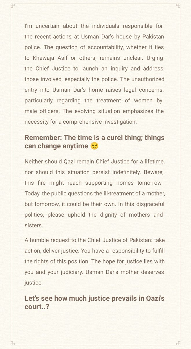 hamidtariq007's tweet image. #UsmanDarIncident #PoliceActions #LegalConcerns #ChiefJusticeInquiry #Accountability #KhawajaAsif #RuleOfLaw #WomenRights #InvestigationNeeded #PakistanJustice #UnauthorizedEntry #AccountabilityMatters