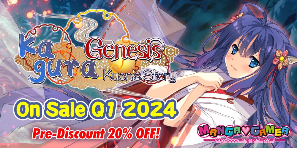 Kagura Genesis: Kuon’s Story from Debonosu Works and @shiravune is now available for pre-order on the MangaGamer store! Pre-order and save 20%! mangagamer.com/r18/detail.php…