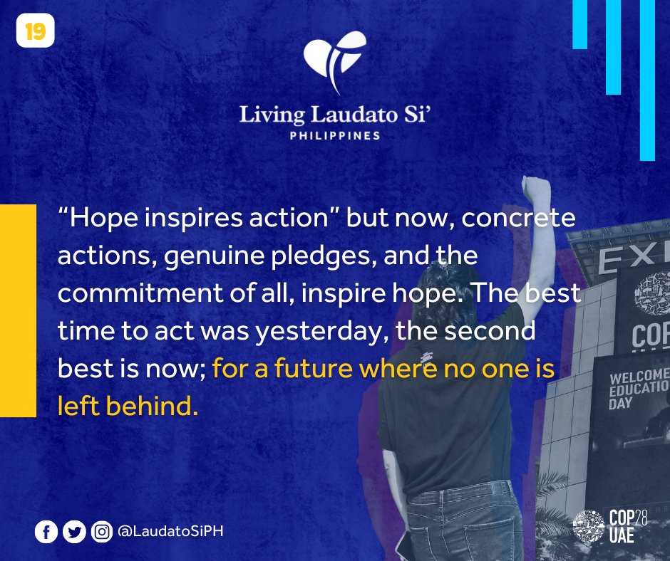 Living Laudato Si’ Philippines, driven by its ethical responsibility to advocate the Church's teachings and its moral duty to the integral ecology, reiterates our demands for genuine climate action. Read full statement here: livinglaudatosi.org.ph/official-state…