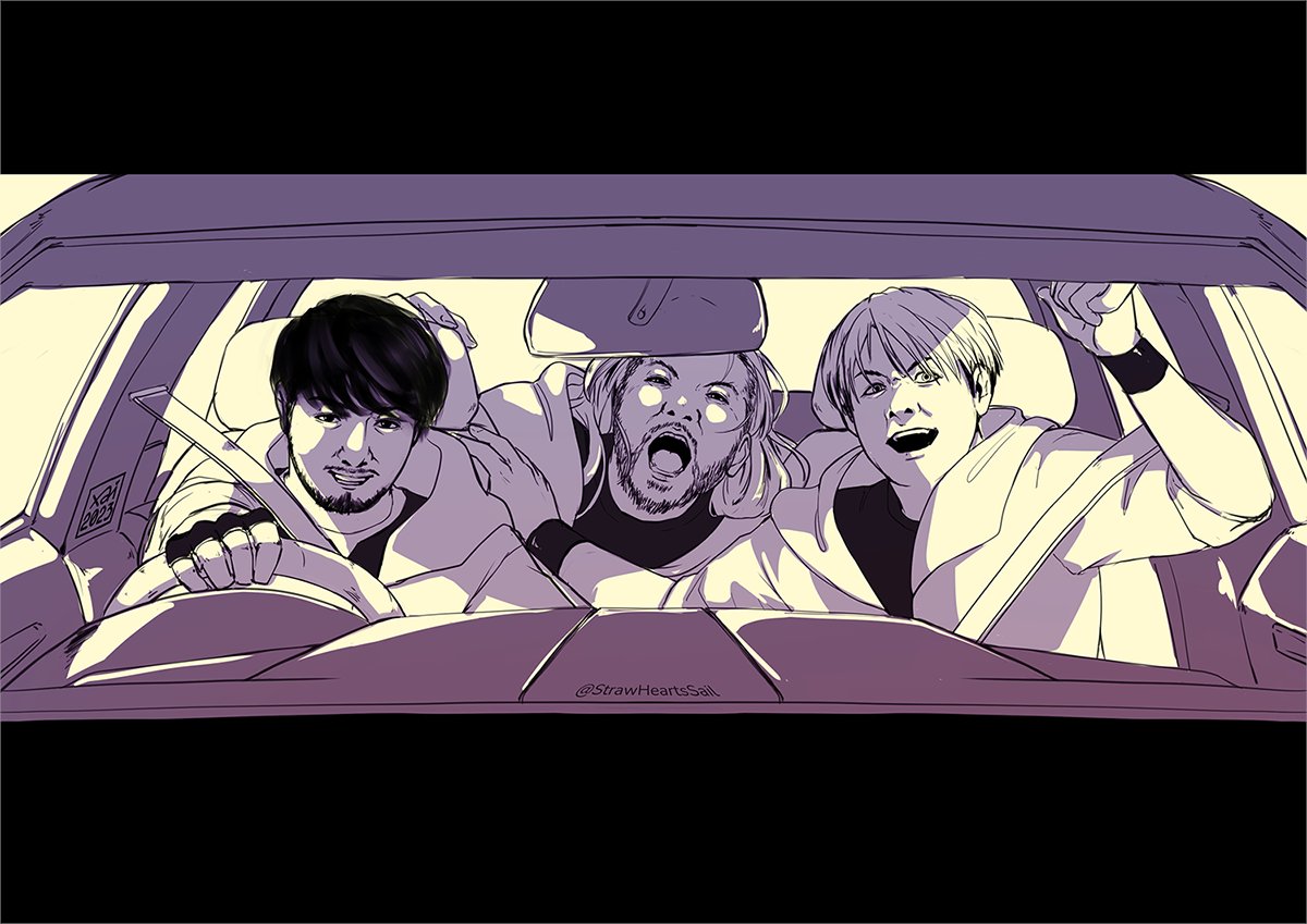 地獄への道
Highway to Hell. 

They're on their way to their match for tomorrow!!

#成田蓮 #SHO #EVIL #HouseOfTorture #SOULEDOUT #KingOfDarkness #MurderMachine #njpw #njpwfanart