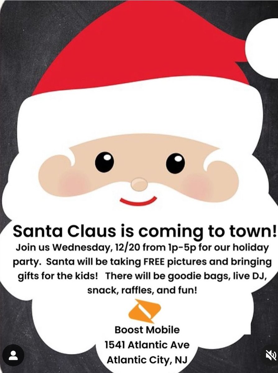 Hello #AtlanticCityNJ #Santa 🎅 is coming to town! Visit <a href="/boostmobile/">Boost Mobile</a> 1541 Atlantic Ave 1-5pm <a href="/AbeIhmud/">Abe ihmud</a> <a href="/MarcecoNation/">Marceco Ltd</a> 🎁 <a href="/OneBoostNation/">Boost Nation</a> <a href="/dish/">DISH</a> <a href="/seanlee9/">Sean Lee</a> <a href="/MrBoost/">Billy G</a> <a href="/AtlanticCityGov/">City of Atlantic City / Great Day Atlantic City</a> <a href="/AtlanticCityFD/">Atlantic City Firefighters NJ FMBA Local 8🚒</a> <a href="/AtlanticCitycom/">AtlanticCity.com</a> <a href="/AtlanticCityLib/">AtlanticCityLibrary</a> <a href="/BoostMikeNJ/">BoostMike</a> <a href="/MattMboost2/">Matt</a> <a href="/LMJPSPG/">Jash</a> <a href="/Phillmychini/">Phill Marchini</a>